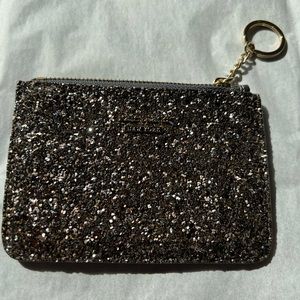 Kate Spade Pewter / Sparkles Card Wallet with Key Chain